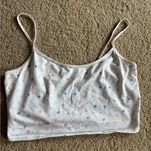 PacSun White Sleeveless Fitted Crop Camisole